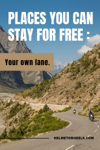 Helmet or Heels - Places you can stay for free: In your own lane