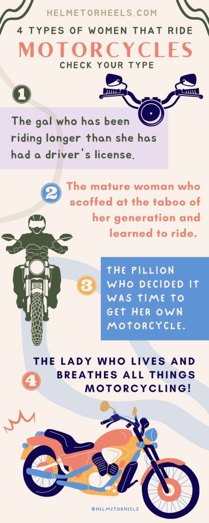 4 Types of Women That Ride Motorcycles -Infographic