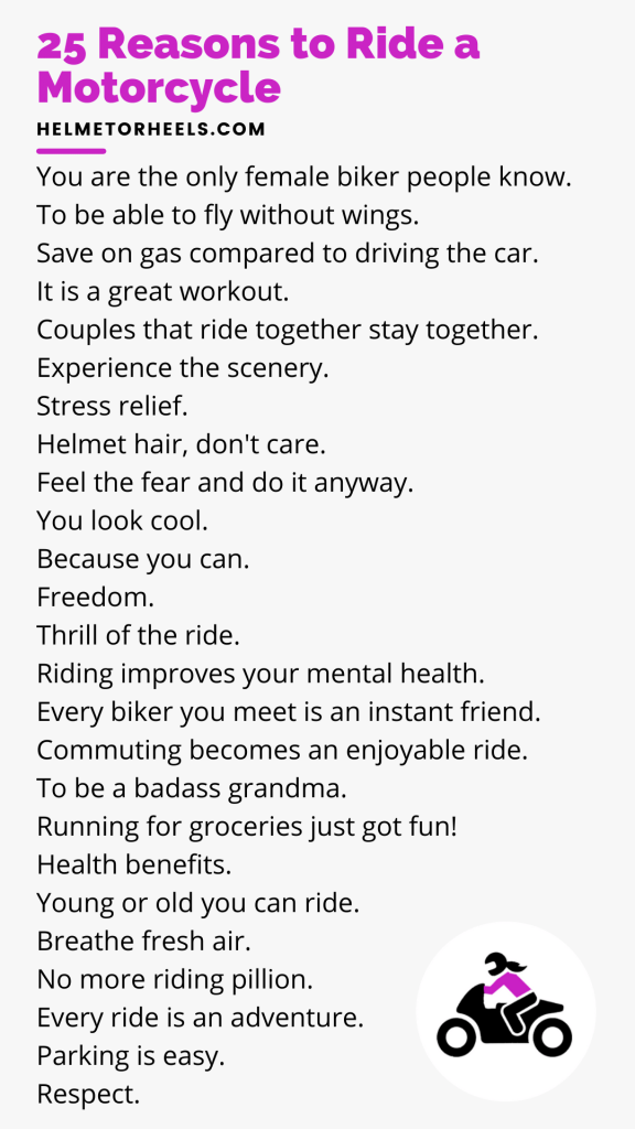 25 Reasons to Ride A Motorcycle
