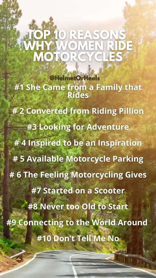 Top 10 Reasons Why Women Ride a Motorcycles