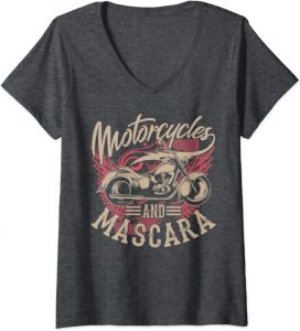 Motorcycles and Mascara t-shirt @helmetorheels